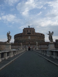 The view leading into the Castel from Ponte Sant'Angelo